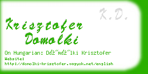 krisztofer domolki business card